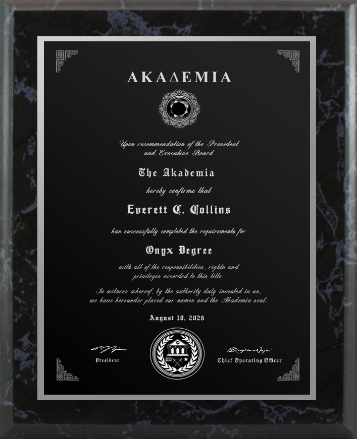 Akademia Onyx Degree Plaque